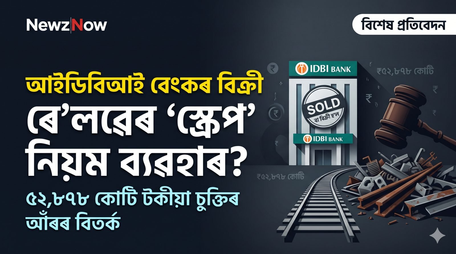 ৰে’লৱেৰ পুৰণি লোহা-লক্কৰ বিক্ৰীৰ নিয়মেৰে বিক্ৰী কৰা হ’ল নেকি আই ডি বি আই বেংক?